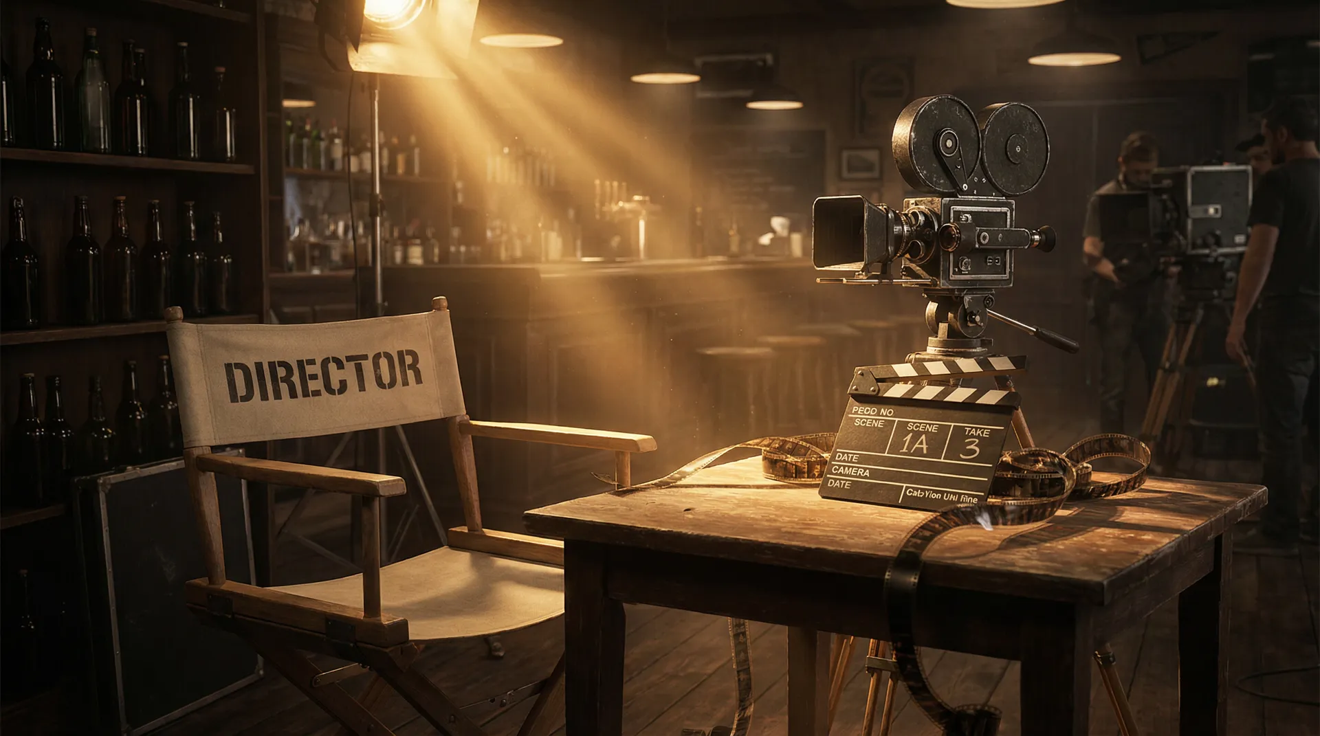 电影拍摄幕后场景 - 导演椅与场记板 绿帽社 幕后故事